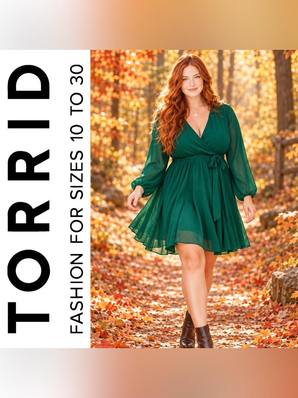 Torrid Emerald Green Long Sleeve Surplice Chiffon Mini Dress, Large, NWT!